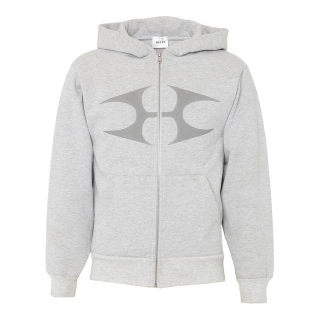 FOAM PRINT ZIP HOODIE GRAY