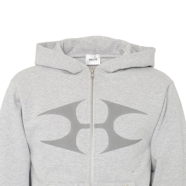 FOAM PRINT ZIP HOODIE GRAY
