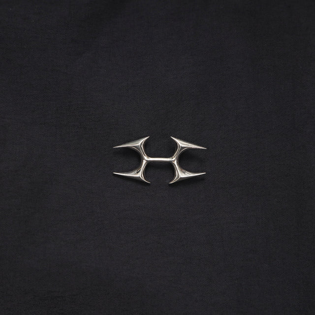 LOGO CHARM NYLON JACKET BLACK