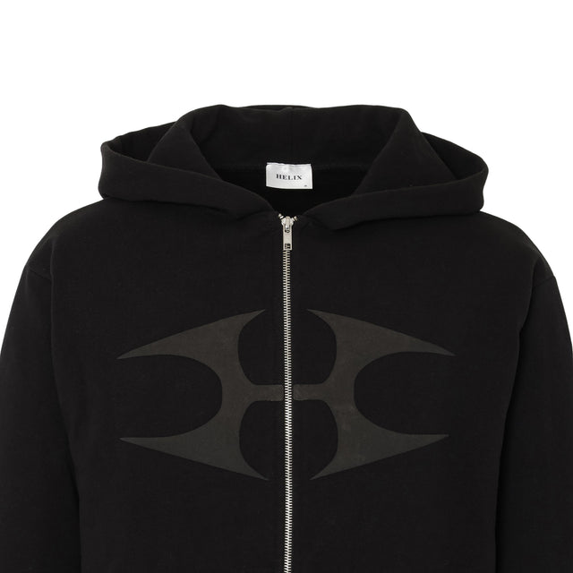 FOAM PRINT ZIP HOODIE BLACK