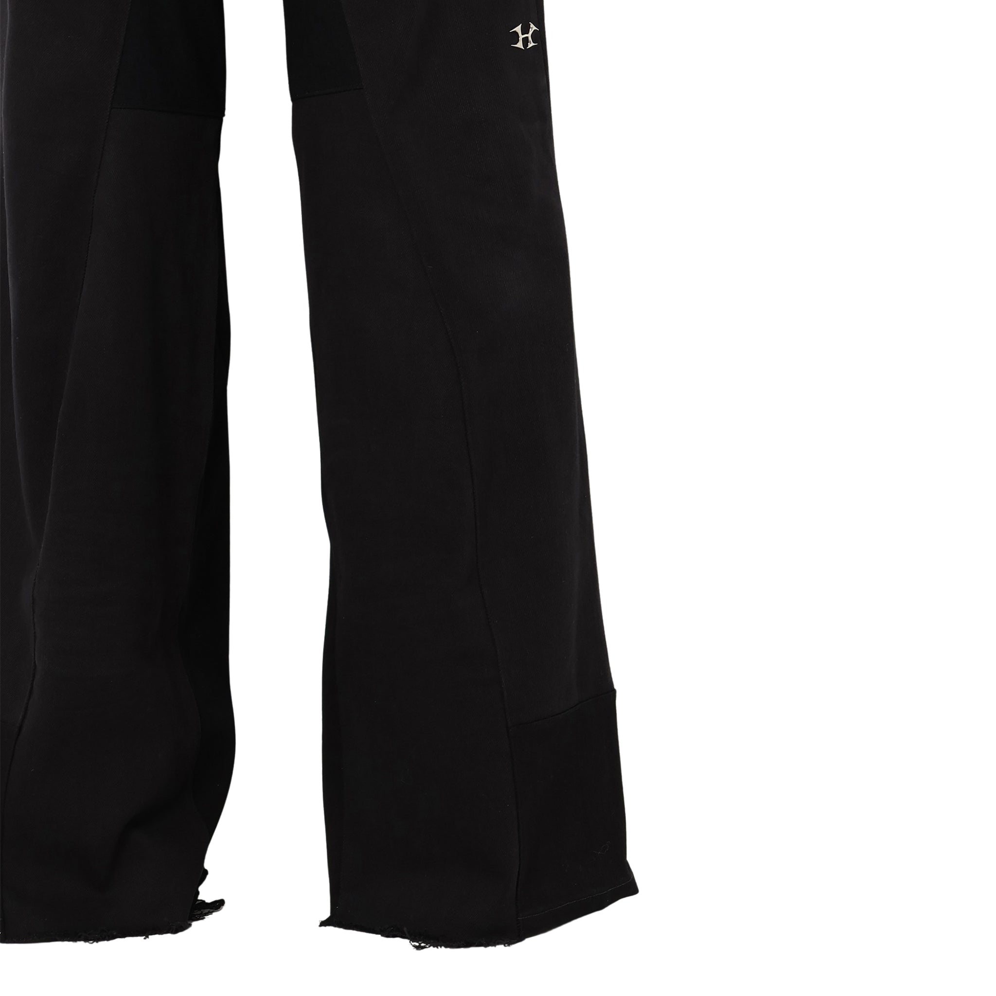 whowantit × helix Denim デニム HELIX × WHO WANT IT. LOGO CHARM FLARE DENIM PANTS BLACK