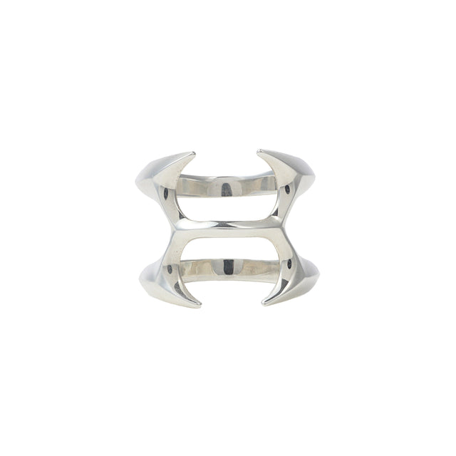 HELIX SILVER LOGO RING