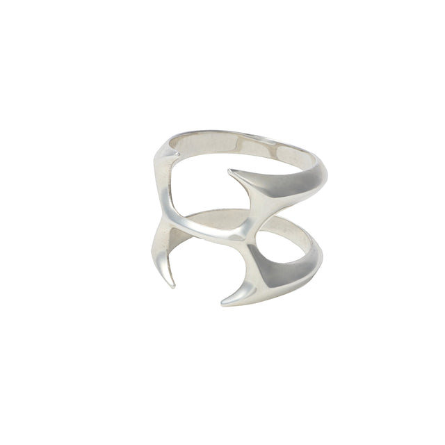 HELIX SILVER LOGO RING