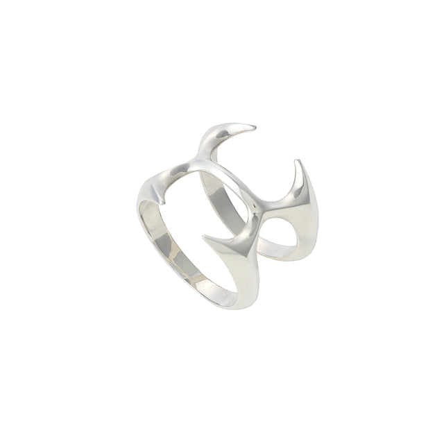 HELIX SILVER LOGO RING