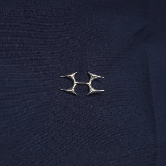 LOGO CHARM NYLON JACKET NAVY