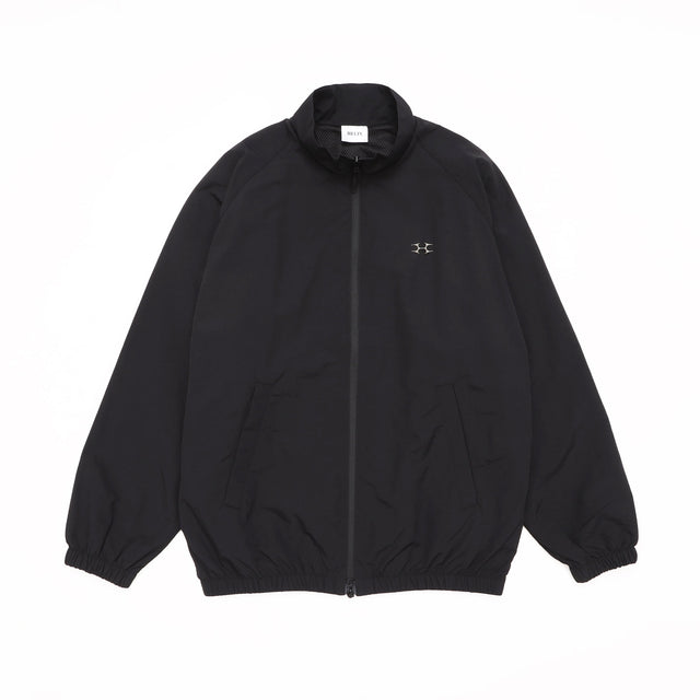 LOGO CHARM NYLON JACKET BLACK