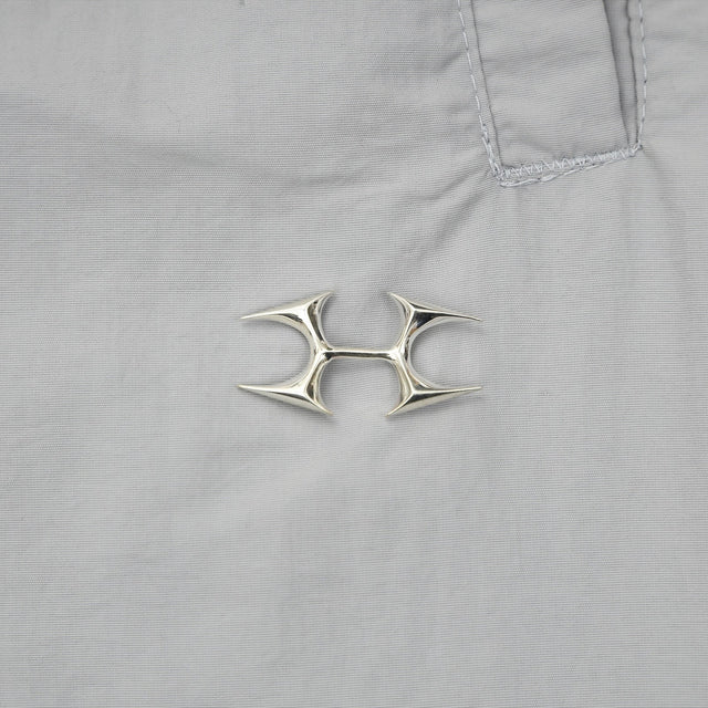 LOGO CHARM NYLON PANTS GRAY