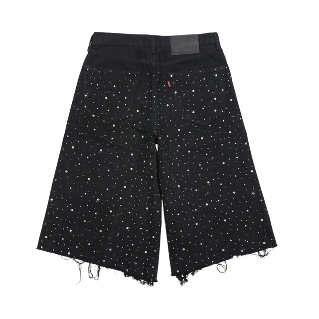 HELIX × WHO WANT IT. CRYSTAL BAGGY JORTS BLACK