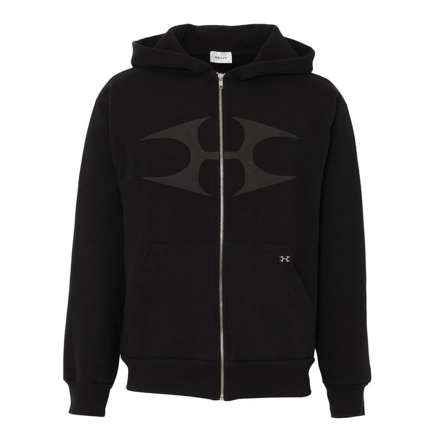 FOAM PRINT ZIP HOODIE BLACK